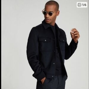 Reiss Mens Medium Black Wool Jacket